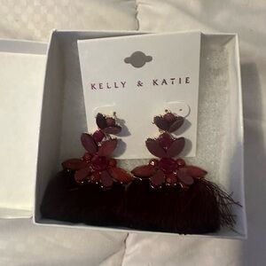 Kelly and Katie burgundy chandelier earrings